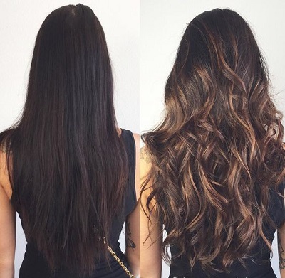 caramel-balayage-on-dark-hair